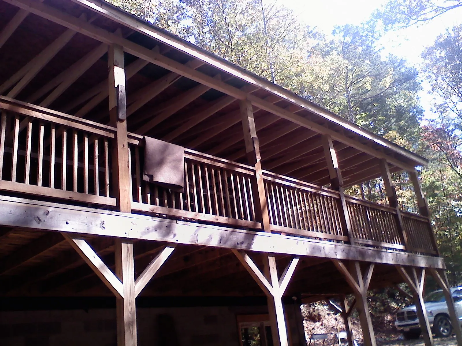 Timber framing under a new elevated porch and deck — Roof Leak Repair in Eagle Springs by Roofing Brothers